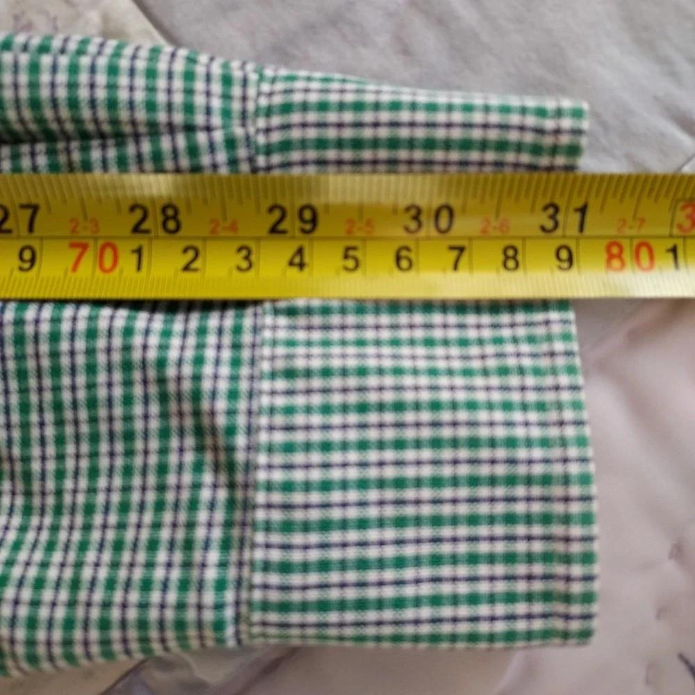 Ralph Lauren Yarmouth Cotton Oxford Mens 15.5 32-33 Green Check Flesh Pony Shirt